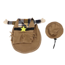 Fantasia para Pets em Eventos Especiais: Roupa de Cowboy em Jeans, Estilo Western Divertido, Tecido Confortável e Fácil de Vestir, Ideal para o Dia