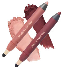 2 in 1 Eyeliner and Eyeshadow Stick, Waterproof SmudgeProof Eye Makeup Pen for Smoky Look (01+02)