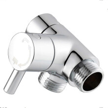 (chrome plated) Shower Arm Diverter Valve, Bathroom Brass G1/2 3 Way Shower System Component Replacement For Handheld Fixed Spray Shower Head-hs