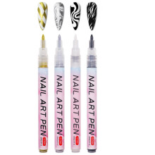 Nail Art Pens Set 0.7mm Acrylic Paint Quick Dry Bright Colors for DIY French Manicure 4 Colors