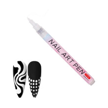 White Nail Art Pen 0.7mm for DIY French Manicure, Quick Drying Fine Tip Acrylic Polish Marker