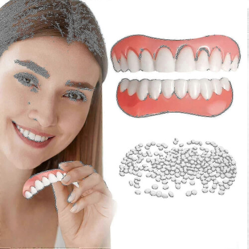 2-pack Dentures Cosmetic Teeth Comcompatible table Upper And Lower Dentures Veneers Cosmetic Teeth