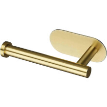 Self Adhesive Toilet Paper Holder Brushed Gold Roll Sus 304 Stainless Steel No Drilling for Bathroom Bedroom Kitchen with Super Glue-Good