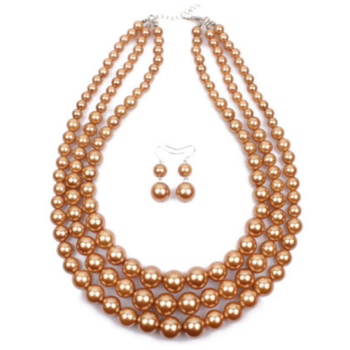 Conjunto de colar statement com pérolas artificiais, colar de pérolas grandes e robustas, elegante e sofisticado, com pérolas simuladas e design 1