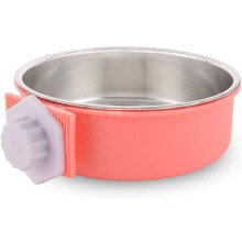 Pet Crate Bowl, Removable Stainless Steel Bowl For Healthy Alternative Feeding, Easy To Clean Hanging Pet Cage Bowl, Promote Digestion, Prevent Overfl