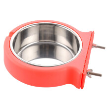 Pet Bowl For Cages, Removable Stainless Steel Hanging Cage Design Double Dog Bowl Easy To Clean Rust Resistant Cross Lock Design Space Saving For Pupp