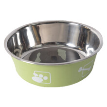 Elegante comedero de acero inoxidable para mascotas, resistente a los olores y al óxido, con diseño decorativo para perros y gatos. Base