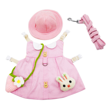 Pet Clothes Harness, Guinea Pig Clothes, Interactive Entertainment for Small Breed, Multifunctional Outfit Set Including Dress with Leash, Sunhat, Min