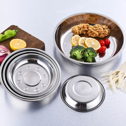 Pet Dining Elegance, Στρογγυλά πιάτα φαγητού από ανοξείδωτο ατσάλι για μικρές γάτες και 2