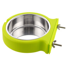 Pet Bowl For Cages, Removable Stainless Steel Hanging Cage Design Double Dog Bowl Easy To Clean Rust Resistant Cross Lock Design Space Saving For Pupp