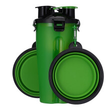 Outdoor Pet Feeding Solution, Collapsible Bowls with Dog Travel Water Bottle, Designed For Easy Grip, Carabiner Clips Included, Leak-Proof And Hygieni