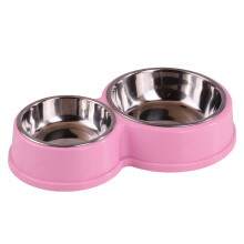 Pet Bowl For Small Animals, Eco-Friendly Pet Bowl Split Dual-Use Design For Eating And Drinking, Thickened Stainless Steel Inner Bowl, Safe And Non-To