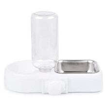 BPA Free Pet Water Bottle, Anti-Overflow Design Automatic Food Water Dispenser, Stainless Steel & Plastic Safe Material for Easy Cleaning, Suitable fo