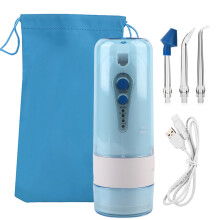 Water Flosser For Teeth Non Electric Portable Affordable, Oral Irrigator Cordless Manual Air Pressure Simple Operation With Detachable Water Tank And