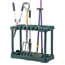 KCT Gardener Tool Storage with Wheels Rack Organiser for Shed Garage Accessories Spade Holder Tidy Freestanding Plastic Outdoor Gardening Trolley
