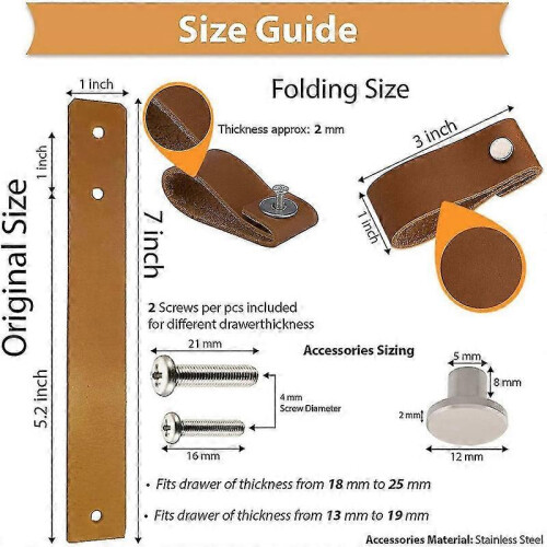 Leather Drawer Pulls 8 Pcs Leather Dresser Knobs Handmade Pure Leather Handles for Cabinet Doors An 2