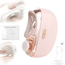 Electric Nail Clipper 3in1 USB Rechargeable with LED Light, Low Noise Automatic Nail Trimmer Pink