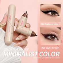 (brown) SHEDOES Heart Eyeliner Stamp, Waterproof Smudge-Proof Long Lasting Flexible Lazy Eyeliner Pen, Easy to Use for Beginners Liquid Eyeliner