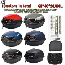 Motorcycle Travel Trunk Scooter Trunk Luggage Top Lock Storage Box with Soft Backrest and Quick Rele