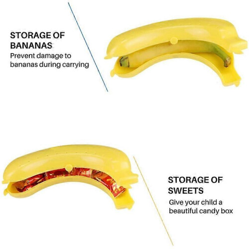 Cute Fruit Banana Protector Box Holder Case Lunch Container Storage Banana Case Plastic 1