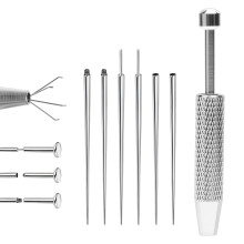 316L Stainless Steel Ear Piercing Kit with Precision Grip Pliers and Ball Closure Opener