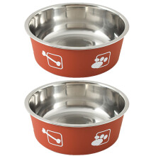 Tigelas para cães Pet Dining Companion, em aço inoxidável com base de borracha antiderrapante, resistentes a mordidas e ao desgaste, tigela