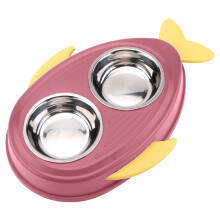 Alimentador para animais de estimação com tigelas de aço inoxidável. O material anticorrosivo garante durabilidade e higiene, proporcionando uma