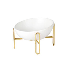 Genial design för vetenskaplig utfodring, anti-kräkningsskål i benporslin för inomhuskatt kattunge små hundar (justerbar)
