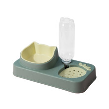 Alimentador automático com fonte de água, ideal para cuidar do seu pet. Design compacto com duas tigelas para uma alimentação e hidratação