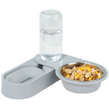 Automatischer Futter- und Wasserspender für Haustiere: Edelstahlnapf für Frische und Hygiene.
