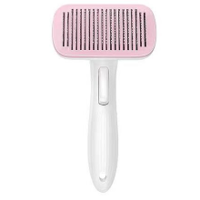 Self-Cleaning Grooming Brush, Skin-Friendly Massage Needles for Pets, Ergonomic Handle, Long or Short Hair, Sensitive Skin Comb, Blue and White, Trave
