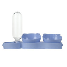 Station d'alimentation surélevée pour petits animaux de compagnie, bol d'eau à gravité avec contrôle automatique du niveau d'eau, plastique