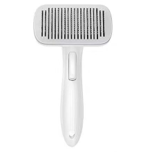 Self-Cleaning Grooming Brush, Skin-Friendly Massage Needles for Pets, Ergonomic Handle, Long or Short Hair, Sensitive Skin Comb, Blue and White, Trave