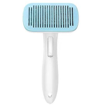 Escova para pelos de gatos e gatos com partículas de massagem suaves que estimulam a pele do seu pet enquanto removem pelos soltos. Massageador e