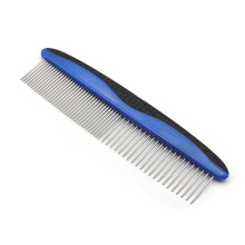 Ferramenta desembaraçadora para cães e gatos, design de dupla face com dentes de aço inoxidável e cabo antiderrapante para remover pelos