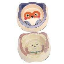 Niedlicher Futternapf aus Bambusfaser mit exquisitem Katzenmotiv, sicher und gesund für Ihre Vierbeiner, platzsparendes Design für bequeme