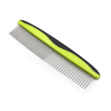 Ferramenta desembaraçadora para cães e gatos, design de dupla face com dentes de aço inoxidável e cabo antiderrapante para remover pelos