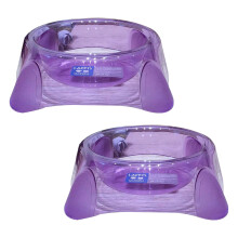 Tigelas de cristal transparente para animais de estimação, tigelas removíveis de aço inoxidável, fáceis de limpar, para filhotes de cães,