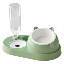 Multifunktionales Keramik-Doppelnapf-Set für Haustiere, geeignet für kleine Hunde und Katzen, inklusive automatischer Wasserflasche und 15