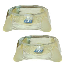 Pet Bowl Duo, antislip siliconenmat, gemakkelijk schoon te maken, voor puppy's, honden en katten, snoepkleurig transparant kristal (2-pack)