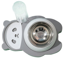 Skålsæt med automatisk vandforsyning, gennemtænkt design i rustfrit stål til katte og små hunde