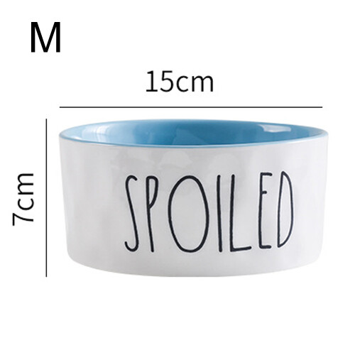 Κεραμικό μπολ για κατοικίδια, μπολ με αντίθεση χρωμάτων για εύκολο φαγητό και 1
