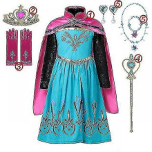 (3-4T (110), 6PCS Elsa Dress Set) Girls" Frozen Princess Dress: Sequined Mesh Ball Gown For As Elsa Or Anna