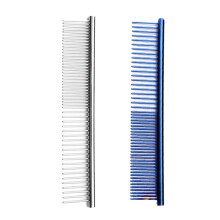 Ferramenta para desembaraçar pelos, pente de aço inoxidável com dentes grossos e finos, design leve para animais de estimação de todos os
