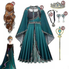 (9-10T (140), 6PCS Anna Dress Set3) Girls" Frozen Princess Dress: Sequined Mesh Ball Gown For As Elsa Or Anna