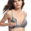 2Pcs Women Grey Nursing Bras Front Button Seamless Maternity Bra 8