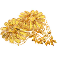 4Pcs Golden Sequin Appliques Shoulder Pads for Costume and Performance