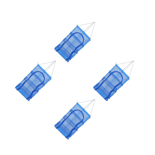 4Pcs Space-Saving Blue Foldable Drying Rack for Fish and Fruit 2