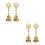 4Pcs Brass Hand Bell Bell with Pentagram Symbol 4