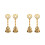 4Pcs Brass Hand Bell Bell with Pentagram Symbol 5